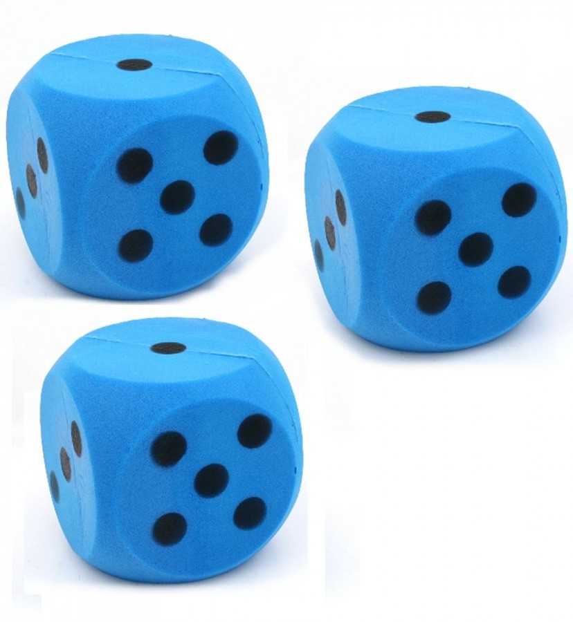 3 piece package of giant blue foam dice, dice with 15 cm edge Classic ...